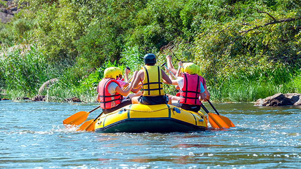 Peopling enjoying the rapids